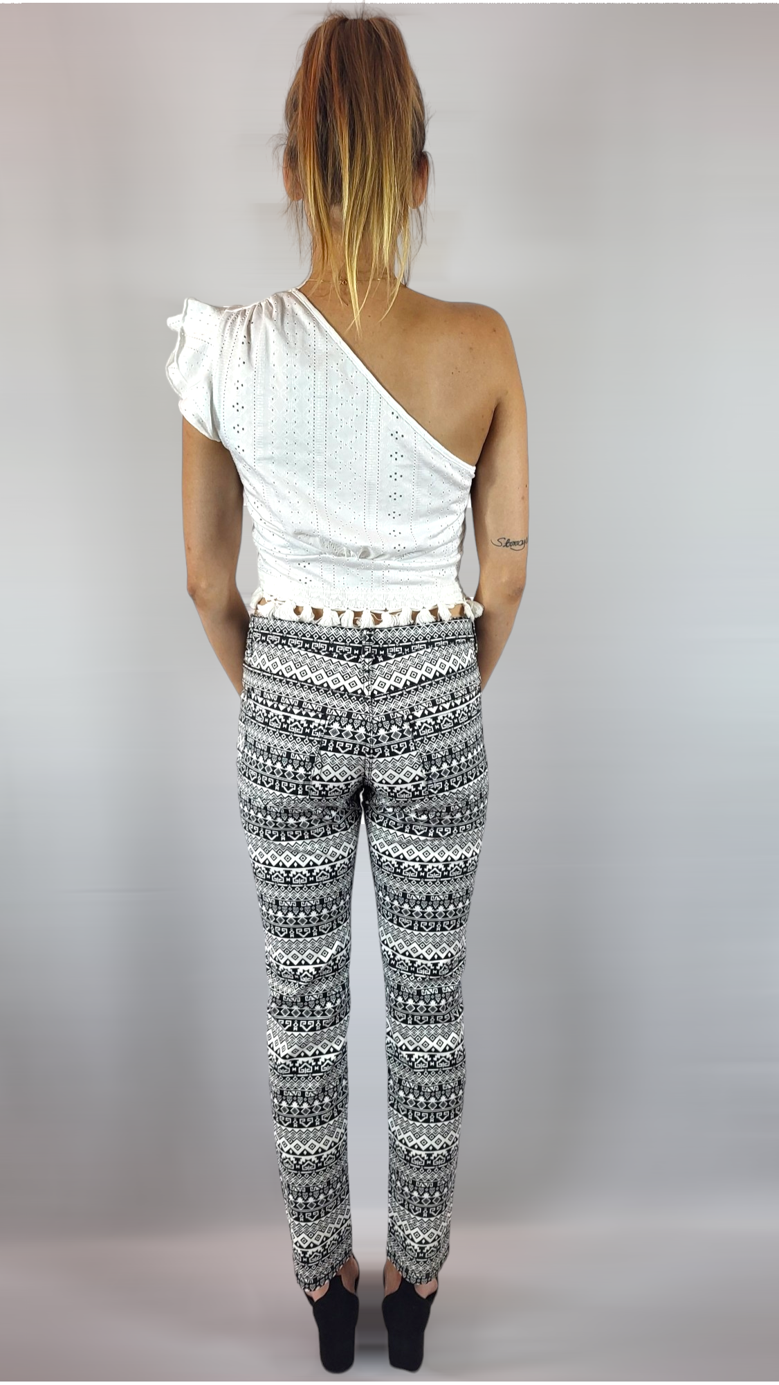 Byxor, Svarta/vita, M