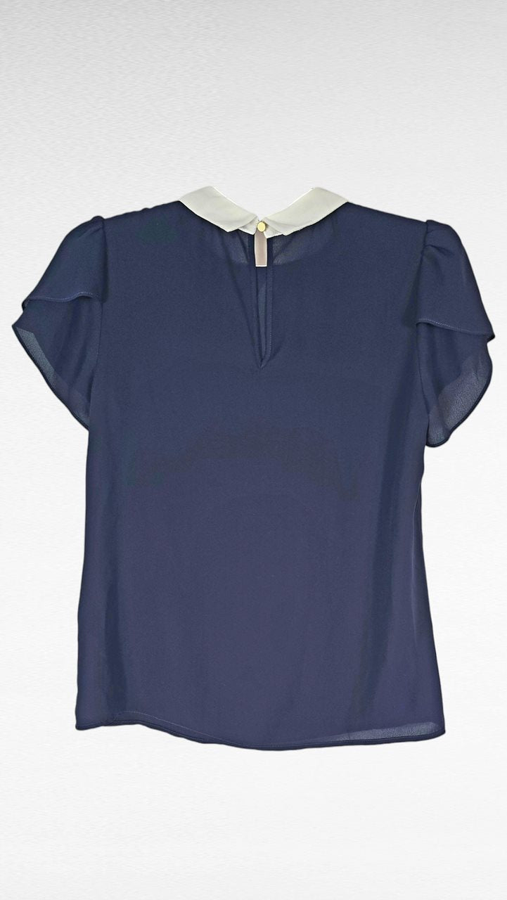 Blus kortärmad, Blå/Vit, 36