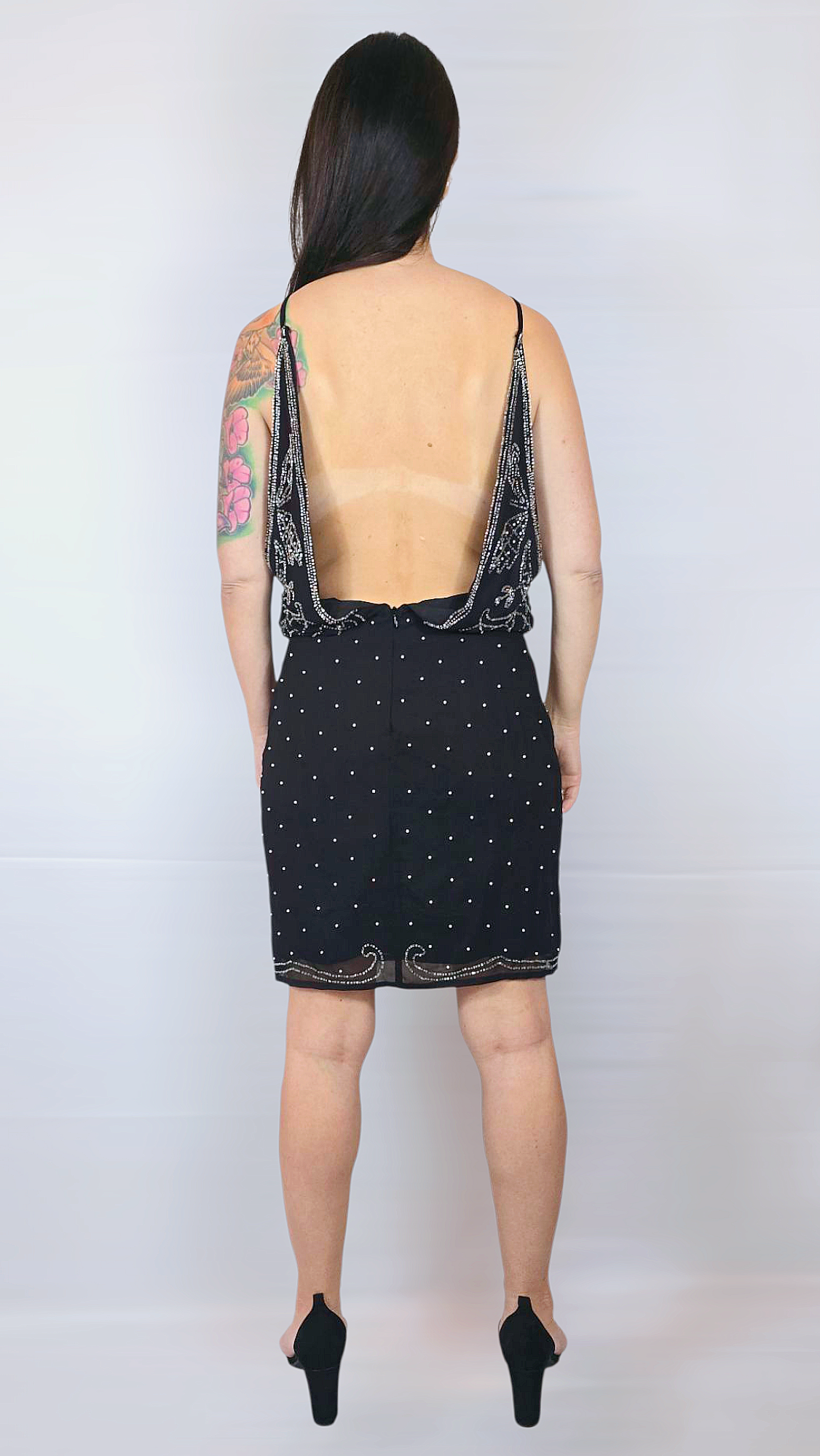 Klänning, Svart med paljetter, M