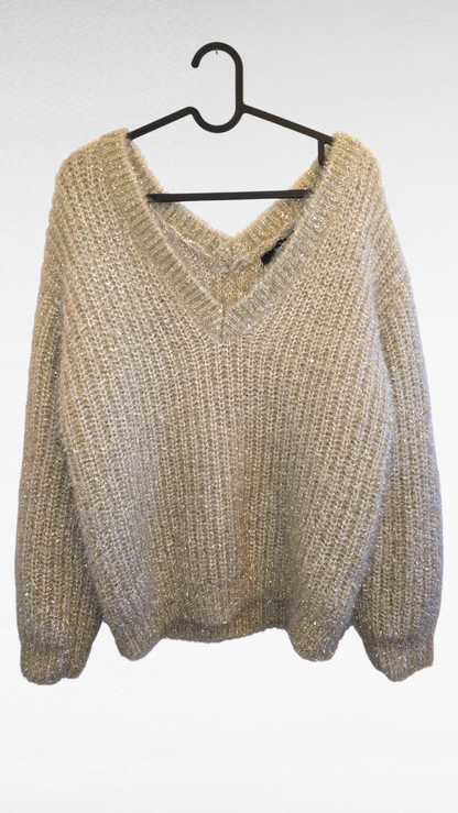 Tjocktröja, Guld/Beige, M