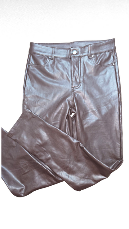 Byxor "skinn", Mörkbrun, XS