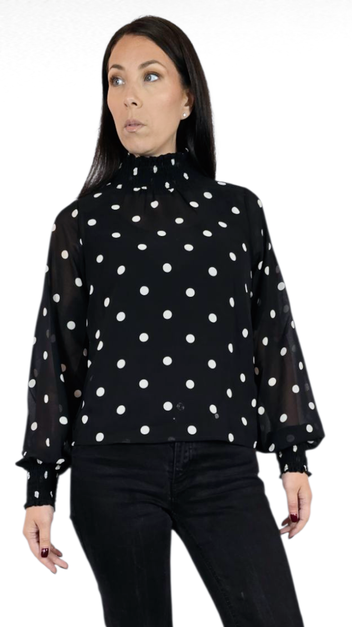 Blus, Svart/Vit, 36