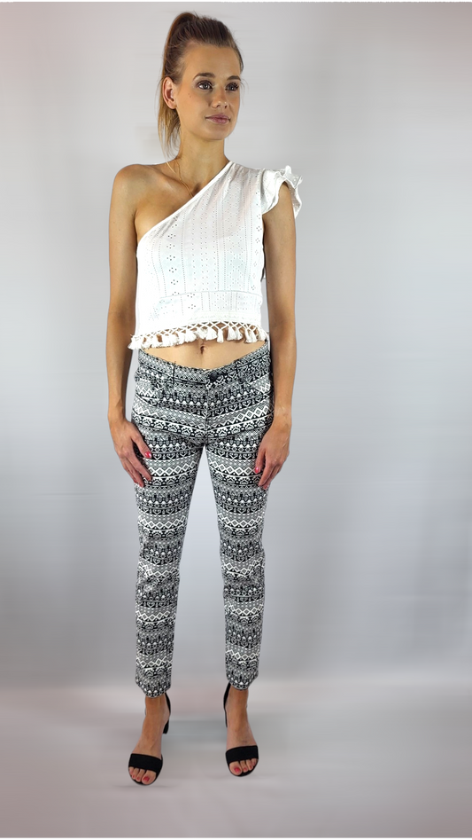 Byxor, Svarta/vita, M