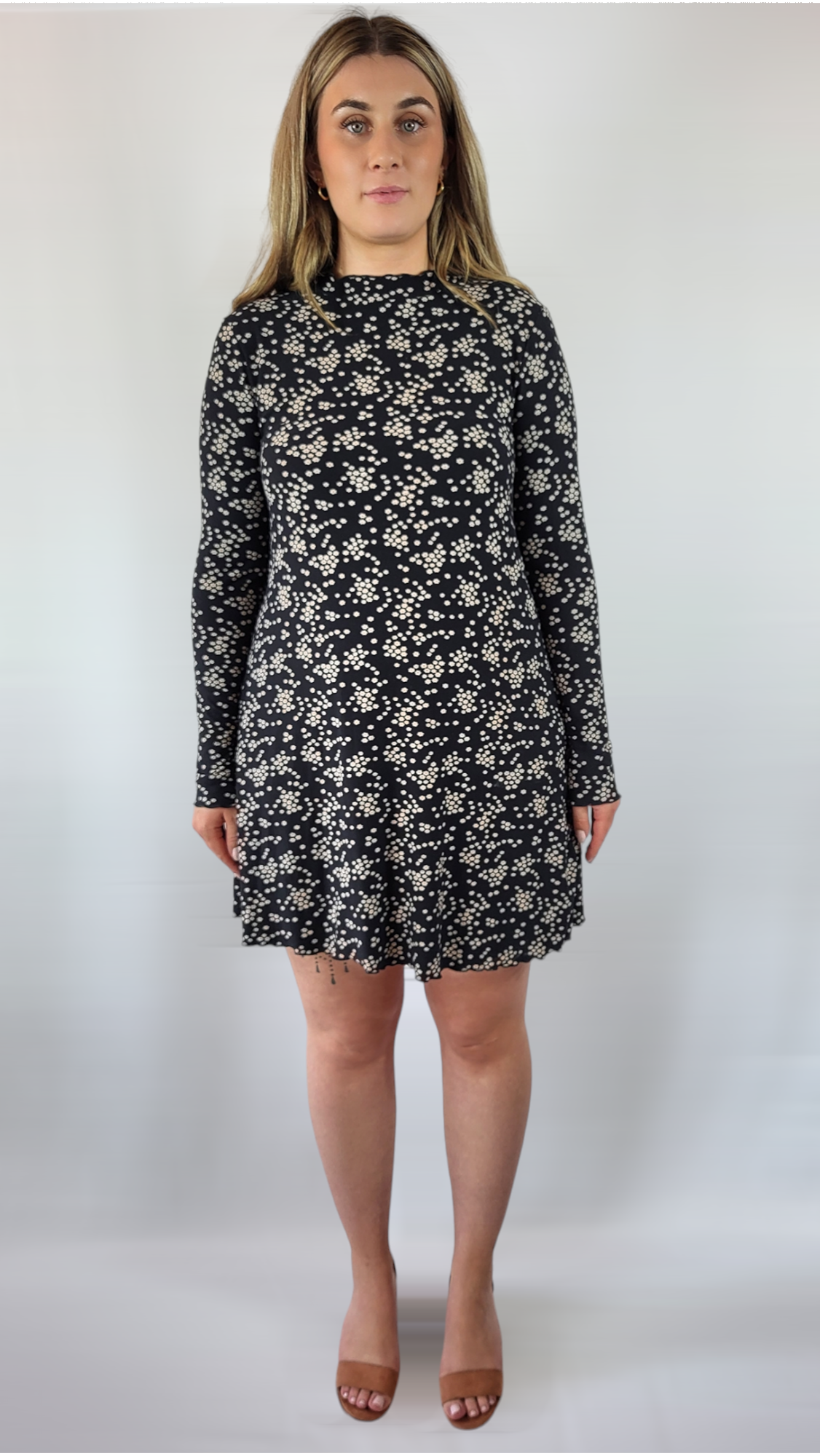 Klänning, Svart/Vit, 42