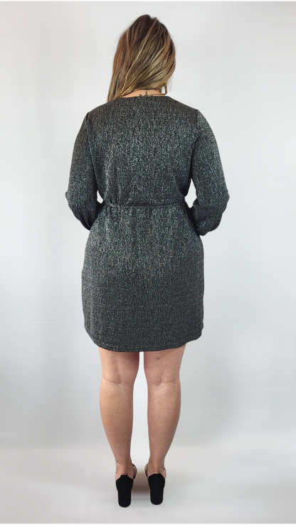 Klänning, Svart/Silver, 42