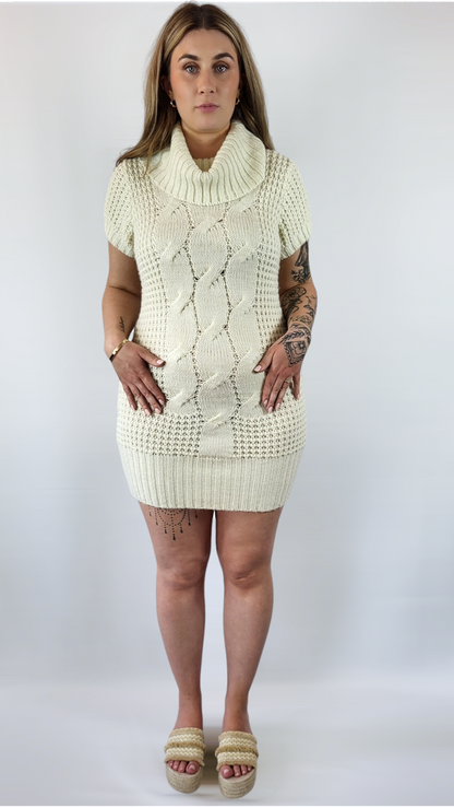 Tjocktröja/Klänning, Beige, 42