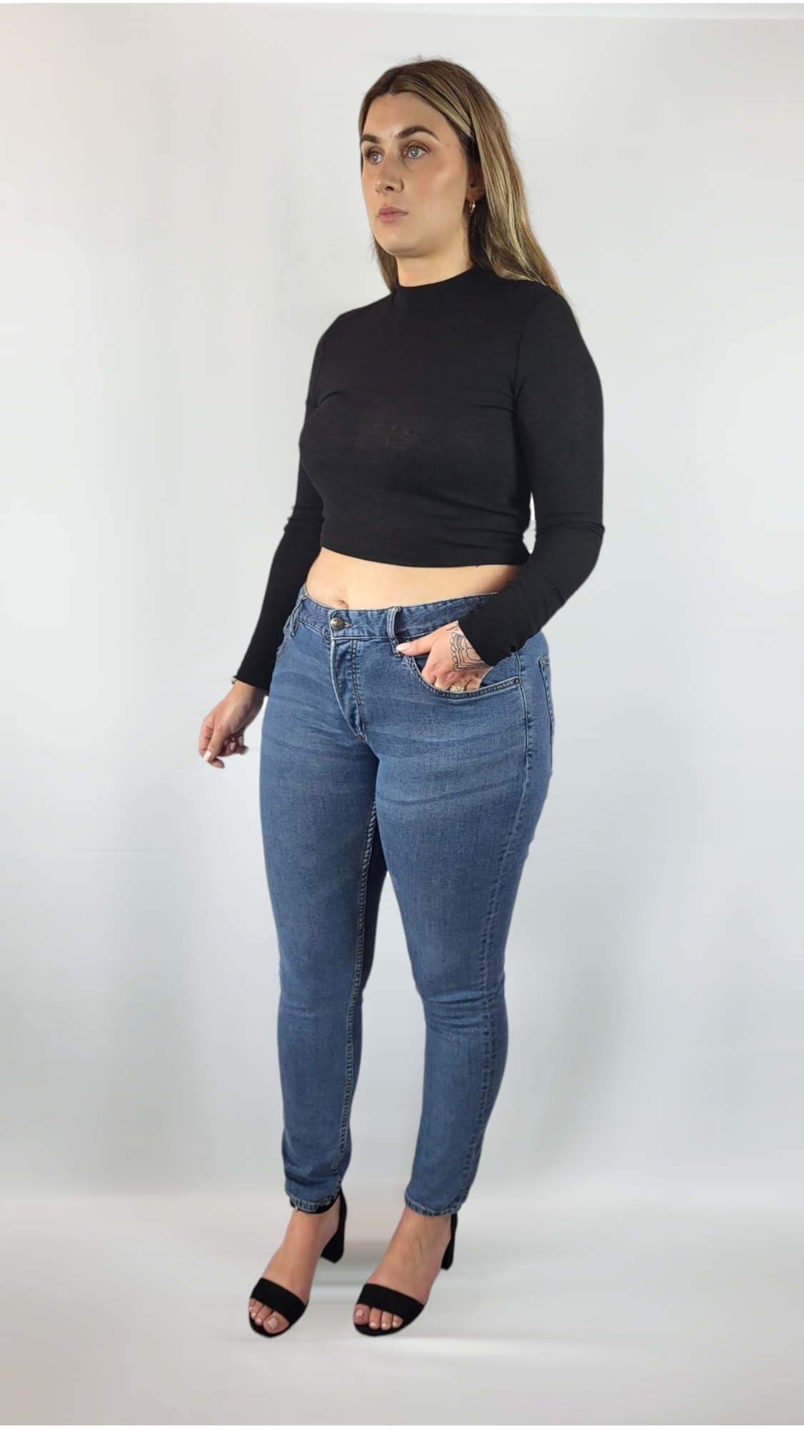 Tröja öppen rygg, Svart, XL