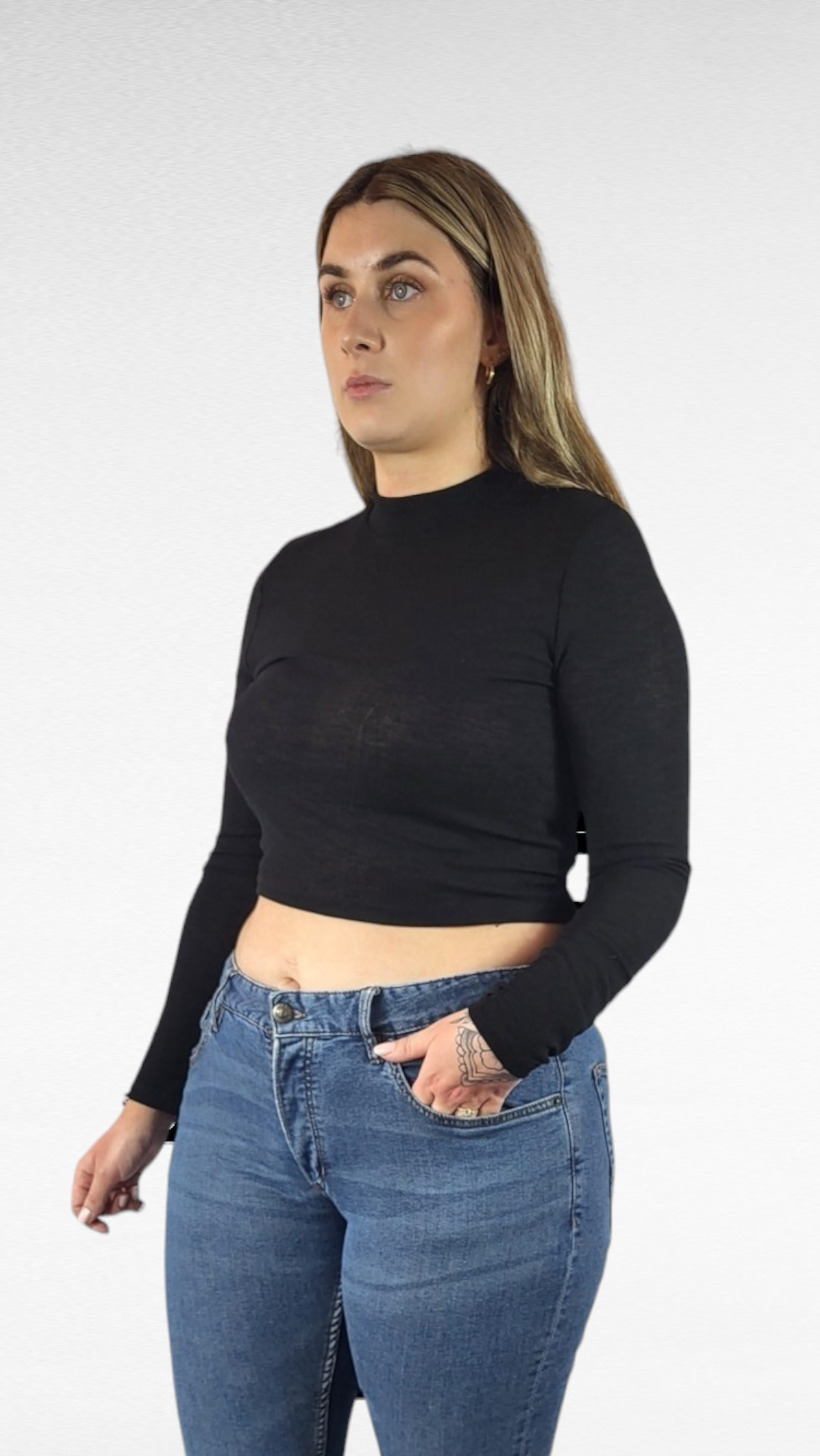 Tröja öppen rygg, Svart, XL