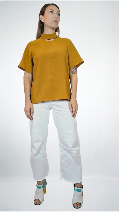 Blus kortärmad, Orange, XS