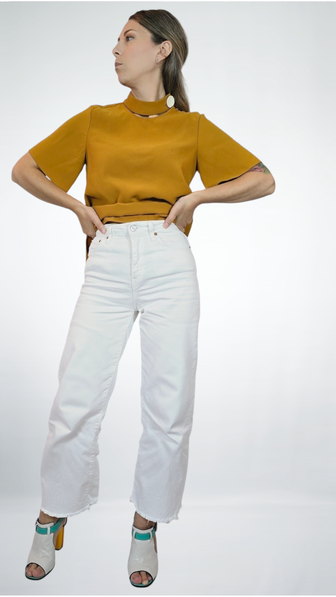 Blus kortärmad, Orange, XS