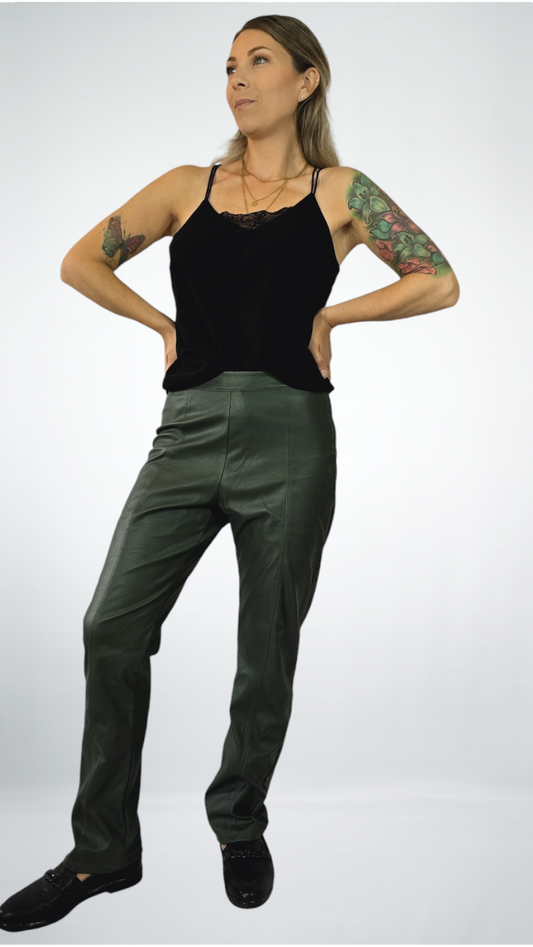 Byxor "skinn", Grön, S