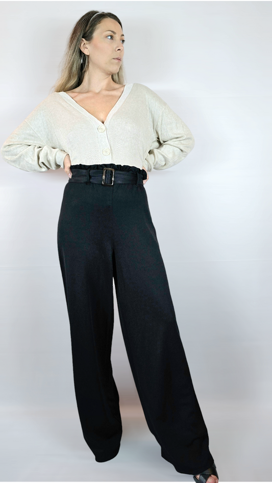 Byxor med skärp, Svart, S