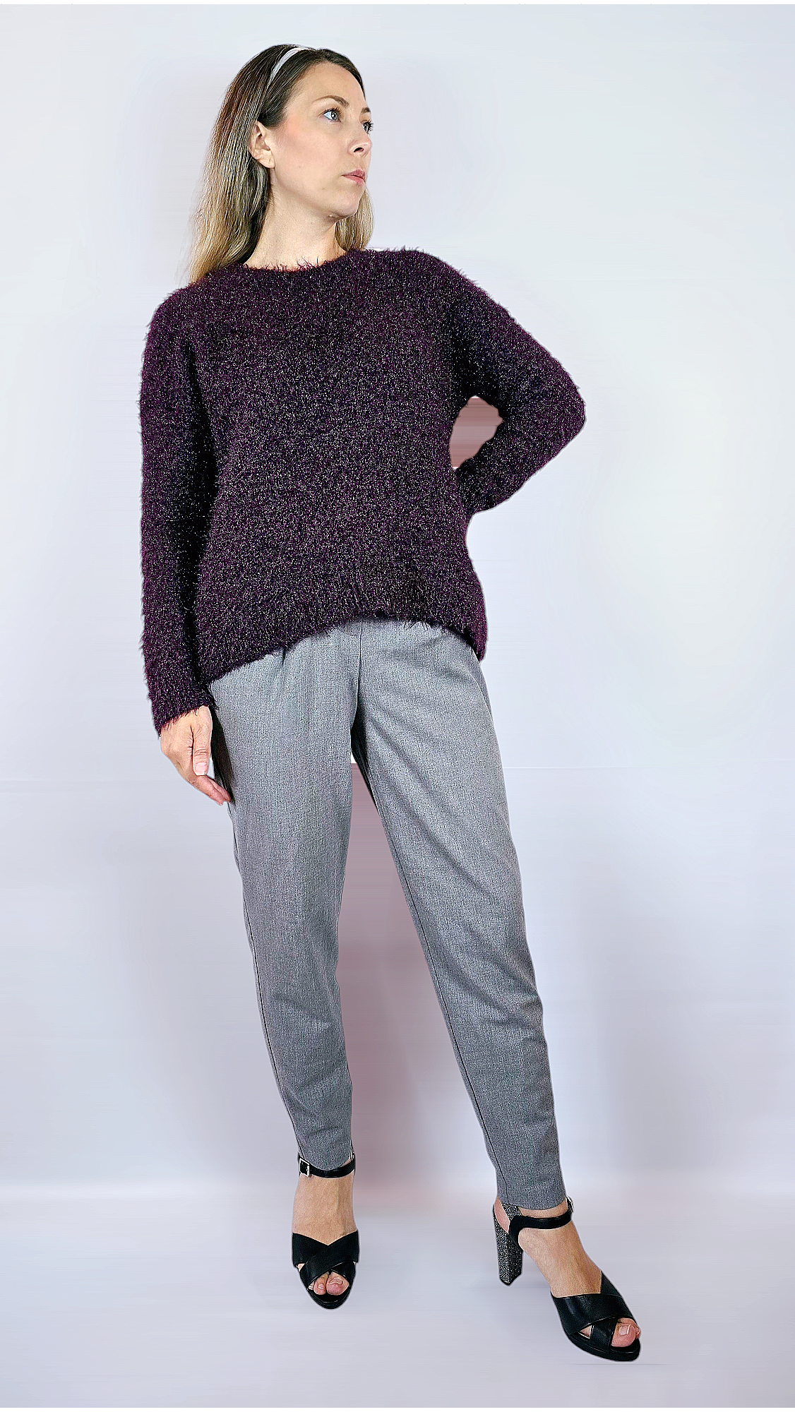 Tjocktröja, Mörklila, 38