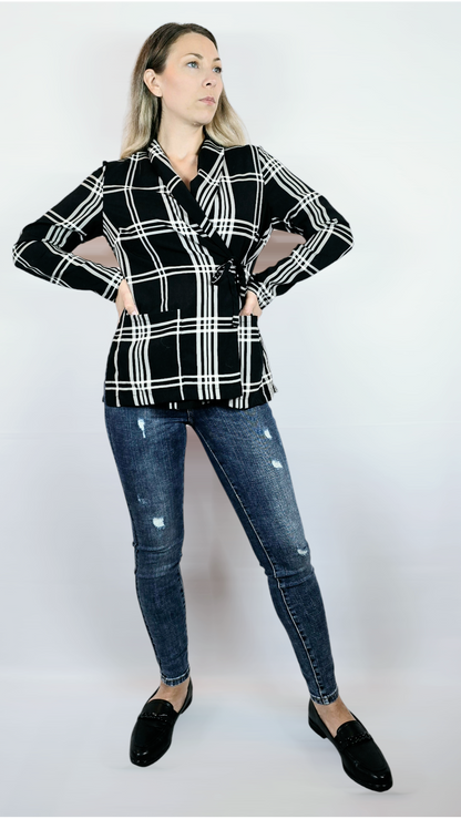 Kavaj, Svart/Grå/Vit, 36