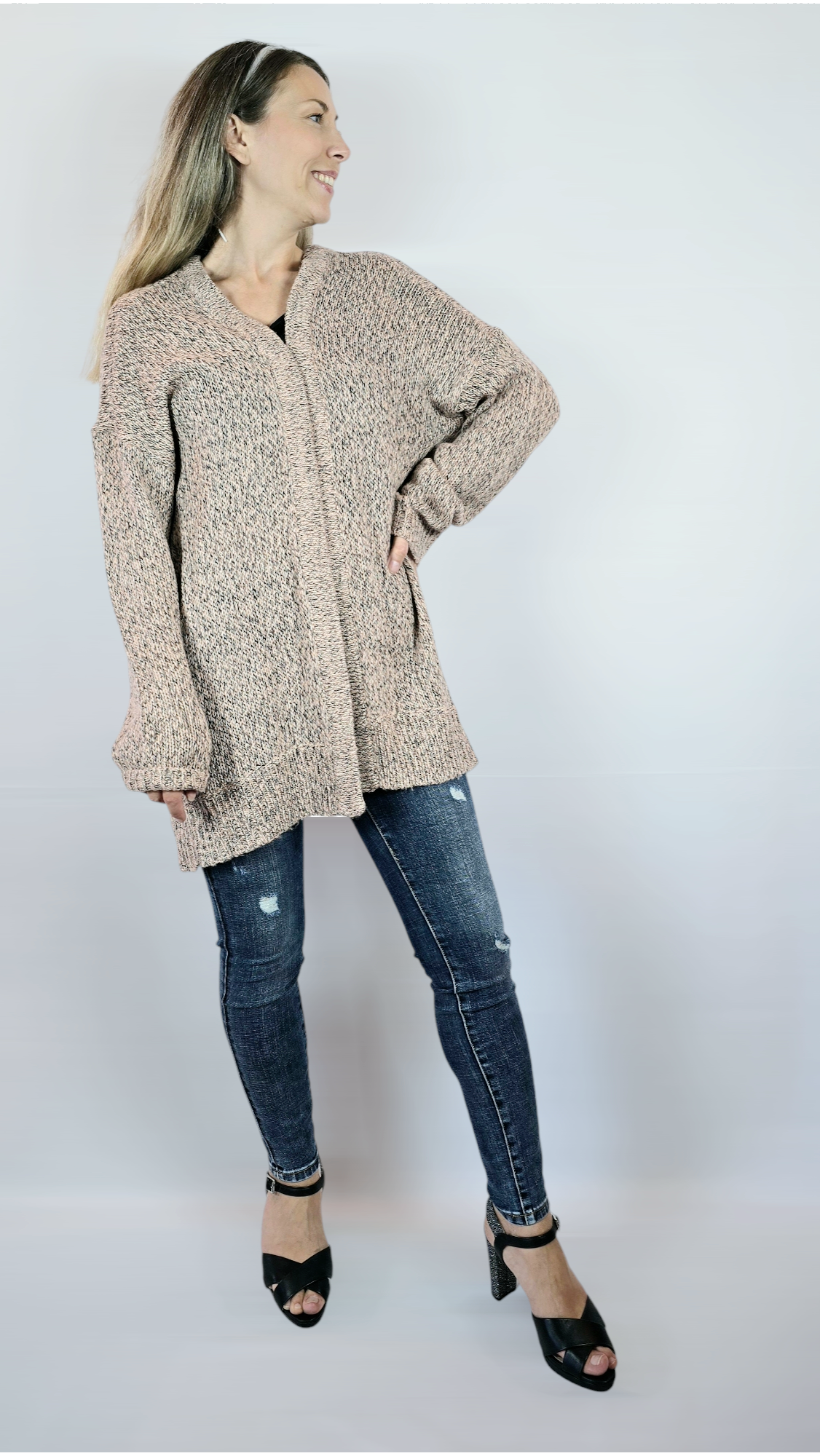 Kofta, Rosa/Svart/Vit, M