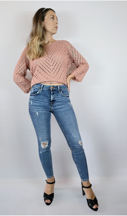 Tröja stickad, Rosa, 38