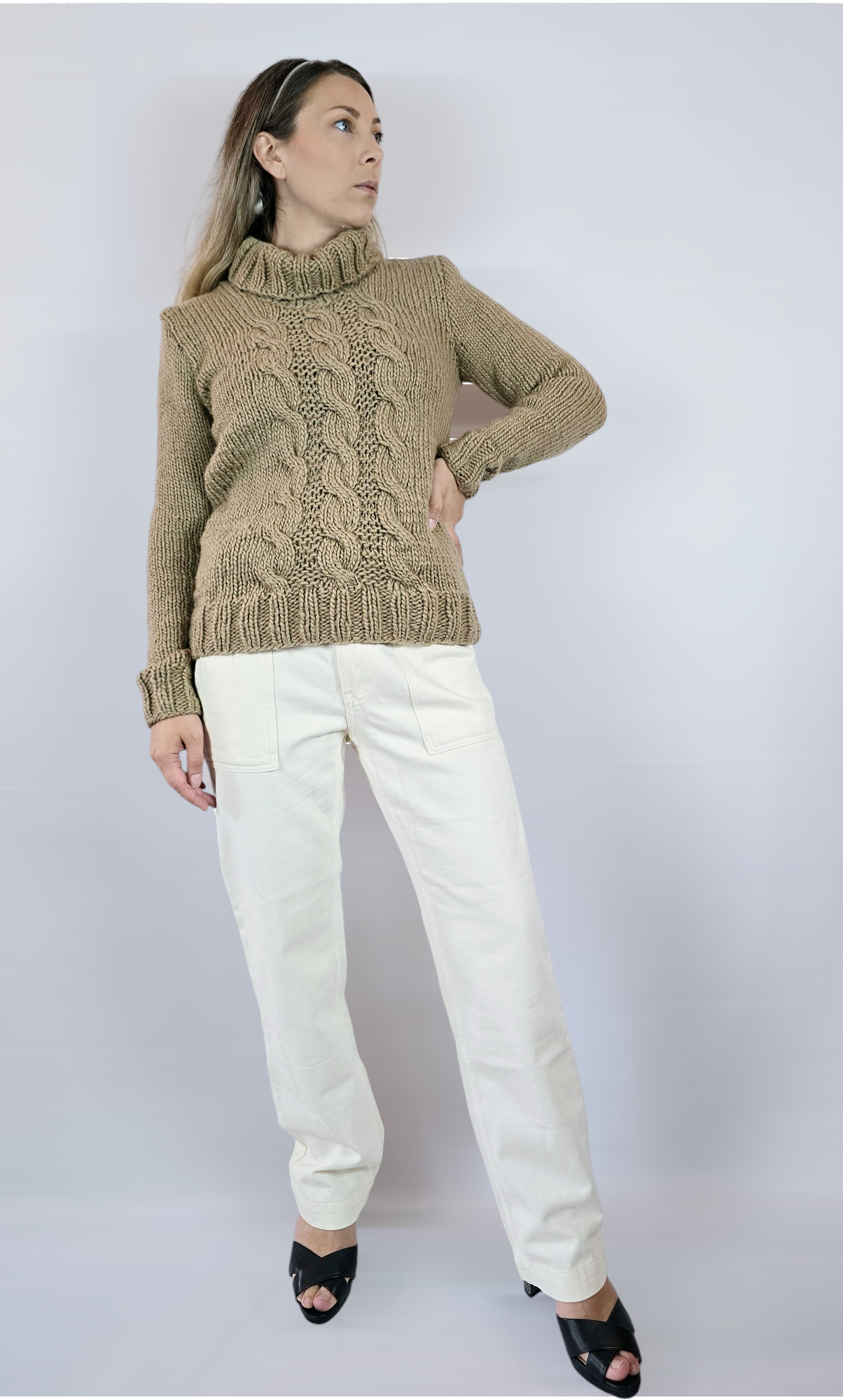 Tjocktröja, Beige, M