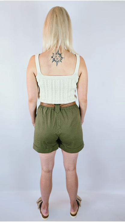Shorts, Grön/Brun, 40