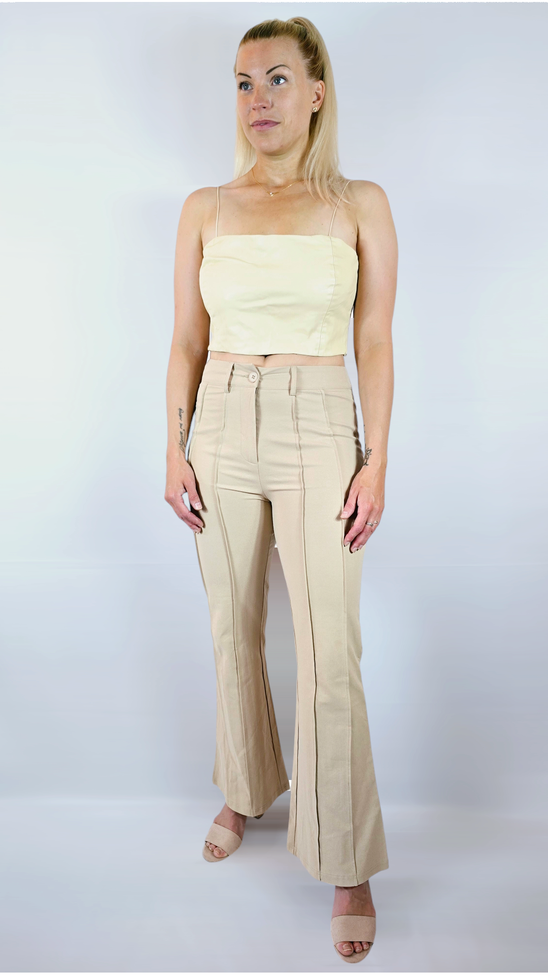 Topp i "skinn", Beige, L