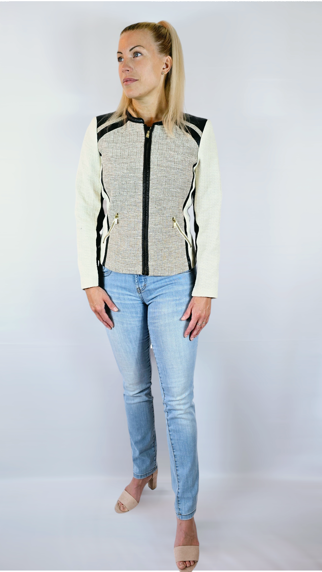 Jacka, Vit/Svart, 40/42