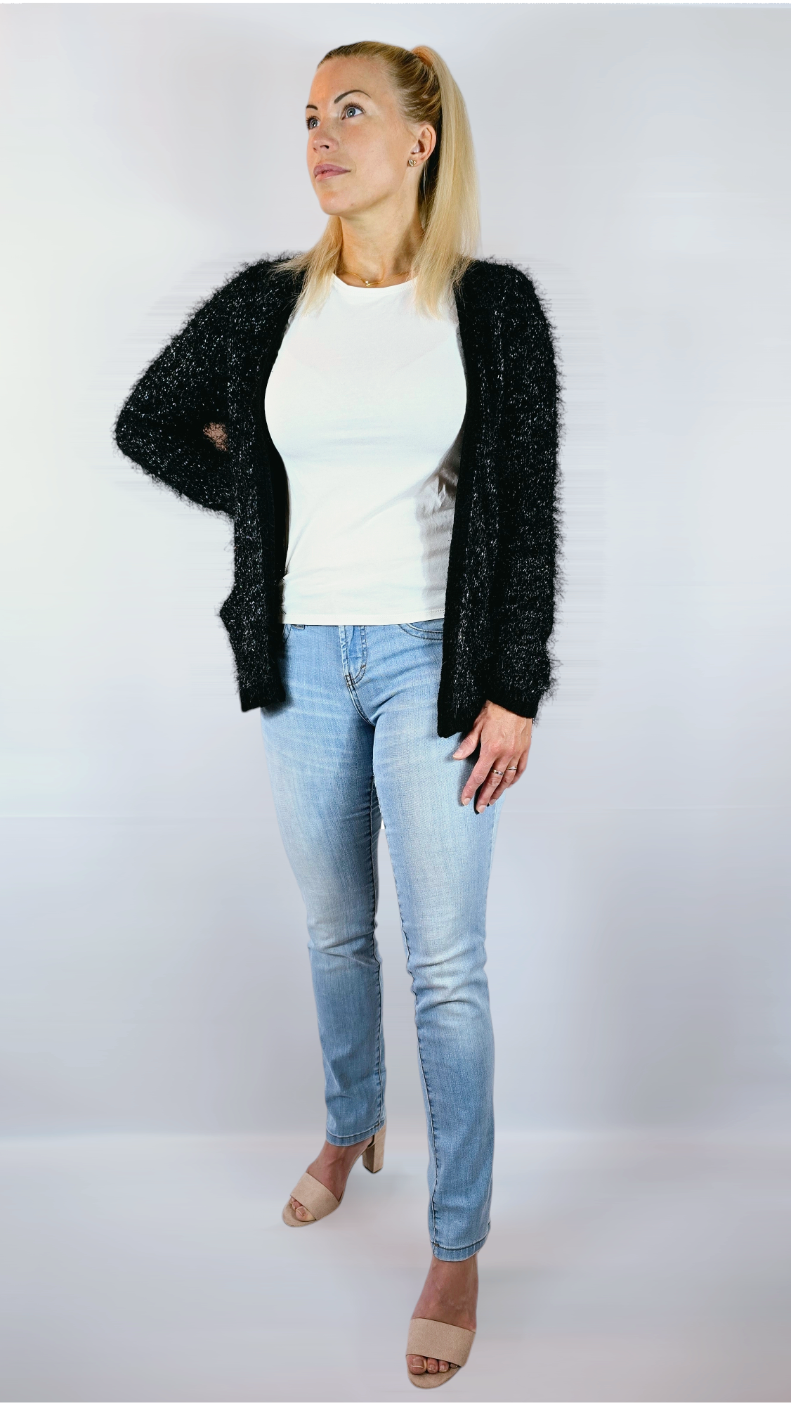 Kofta, Svart/Silver, L