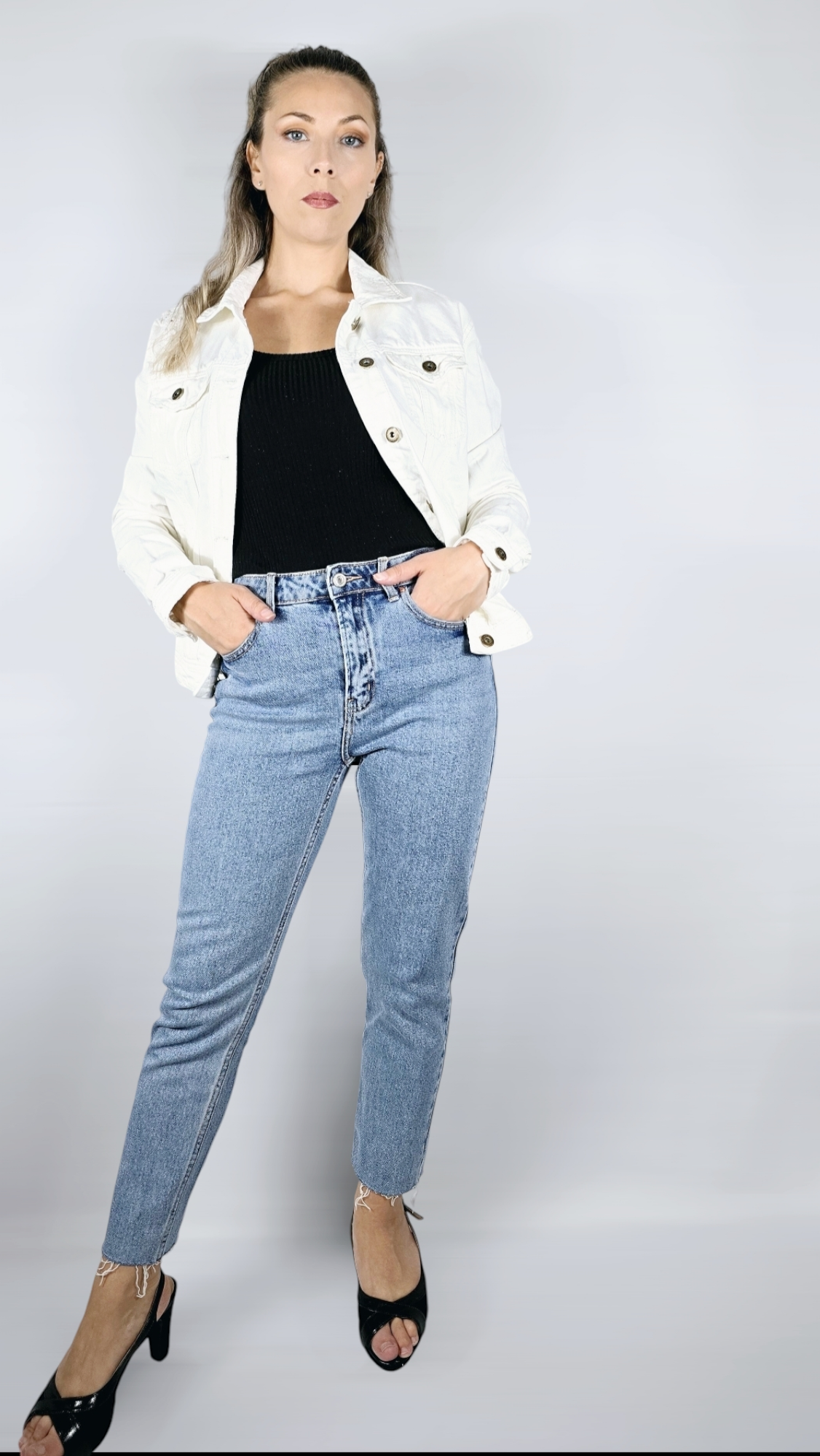 Jeansjacka,Vit, 36