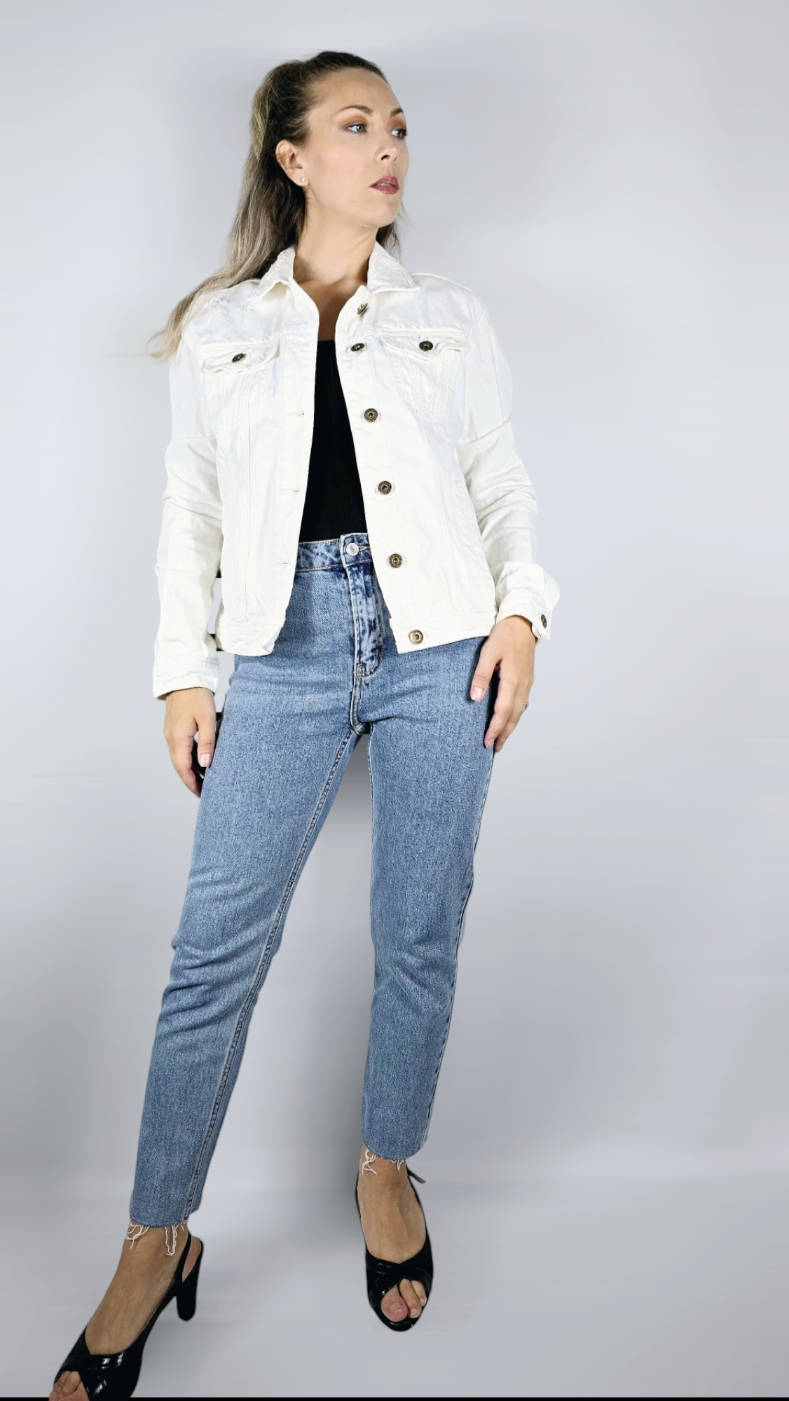 Jeansjacka,Vit, 36