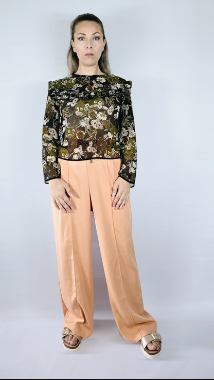 Blus, Grön/Svart, S