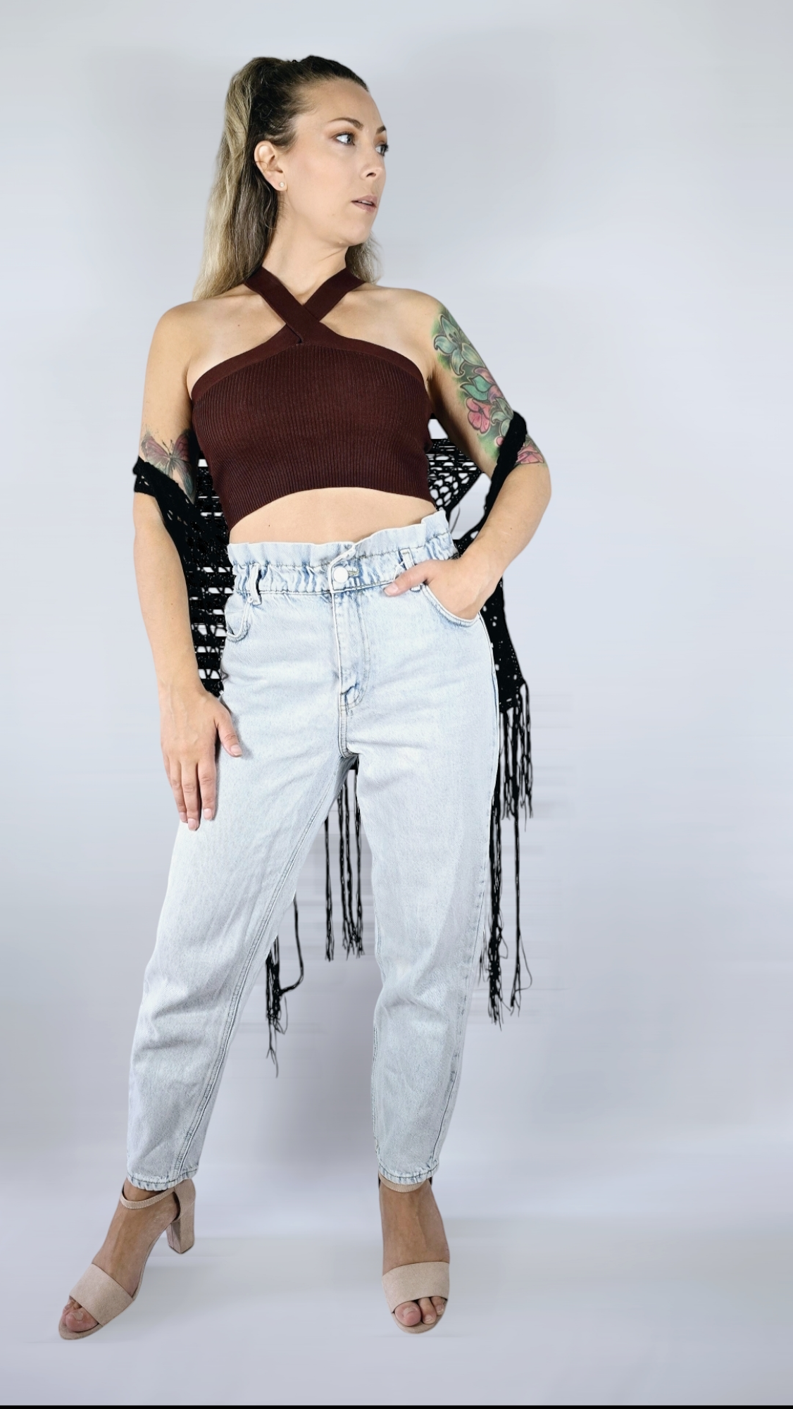 Väst virkad, Svart, S