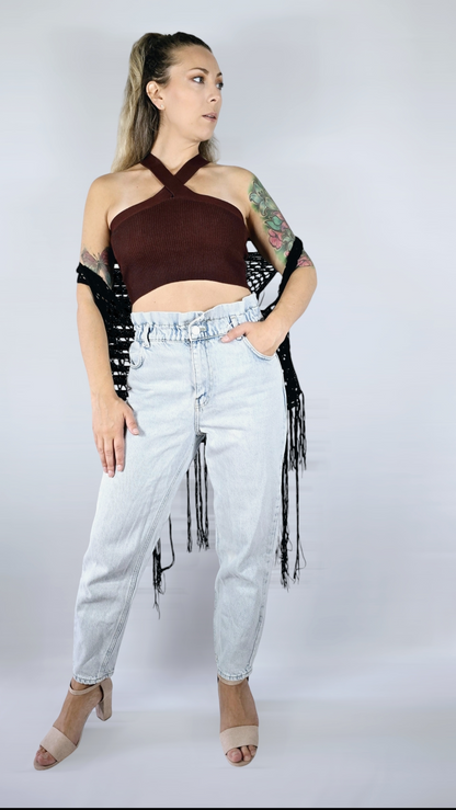 Väst virkad, Svart, S