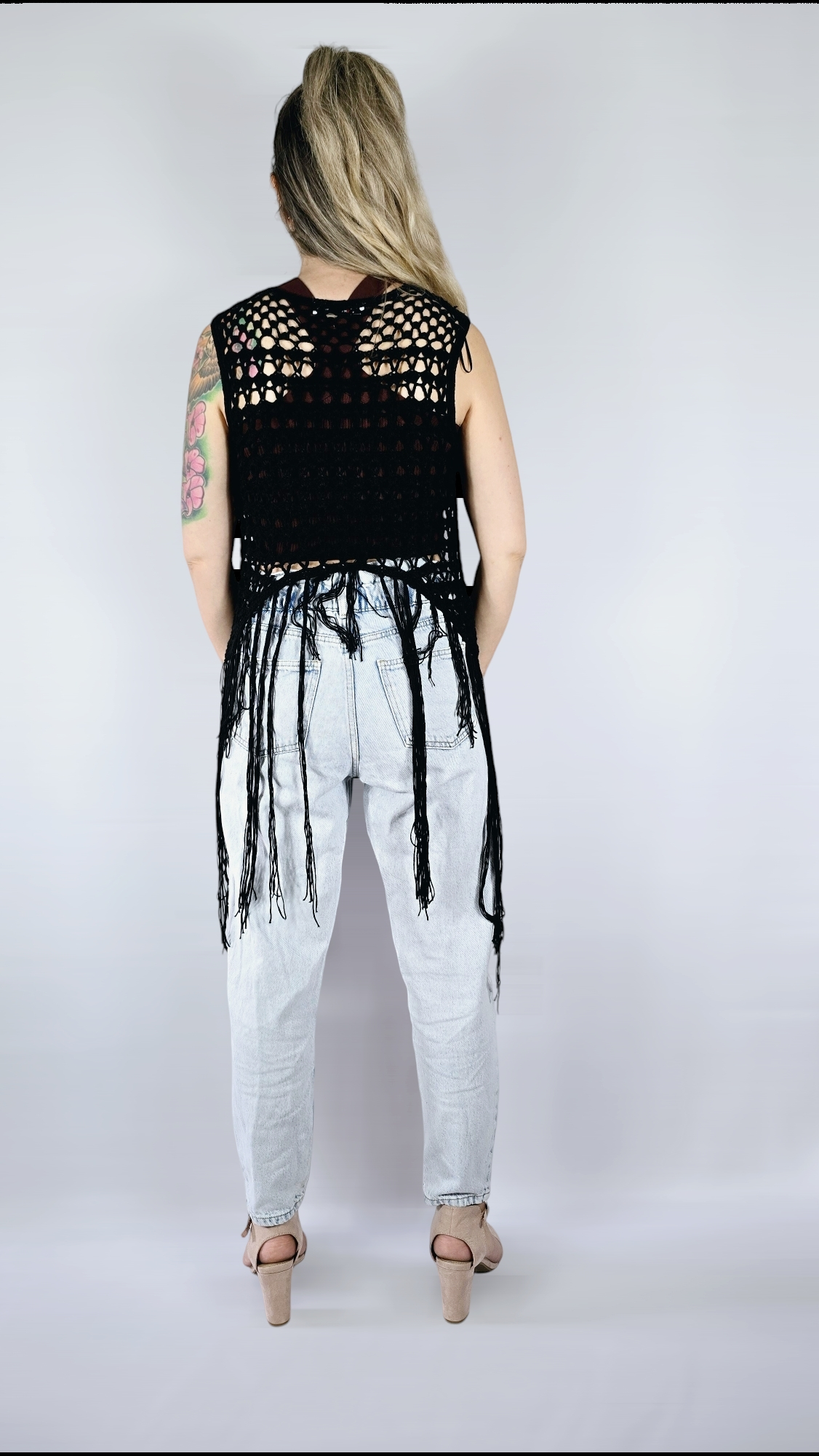 Väst virkad, Svart, S