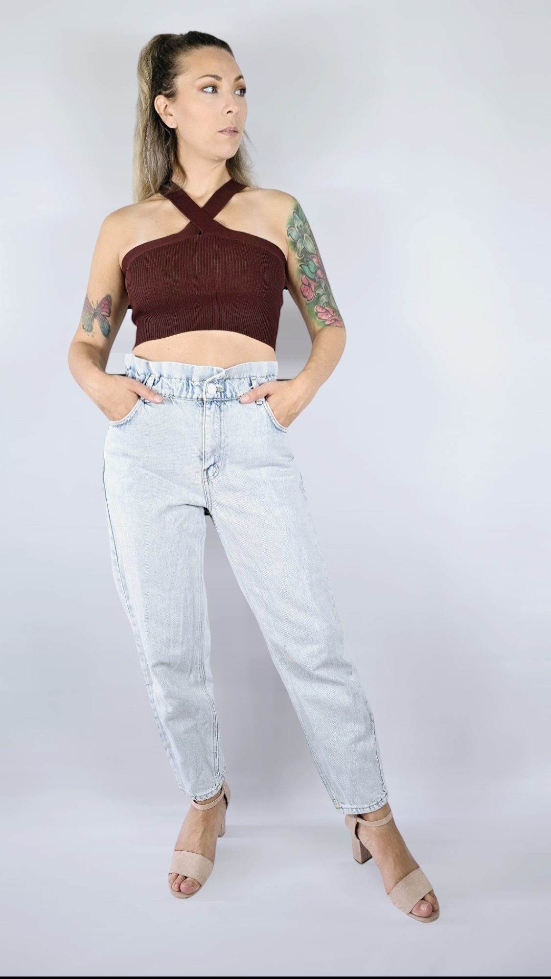 Jeans, Ljusblå/Stentvättad, S