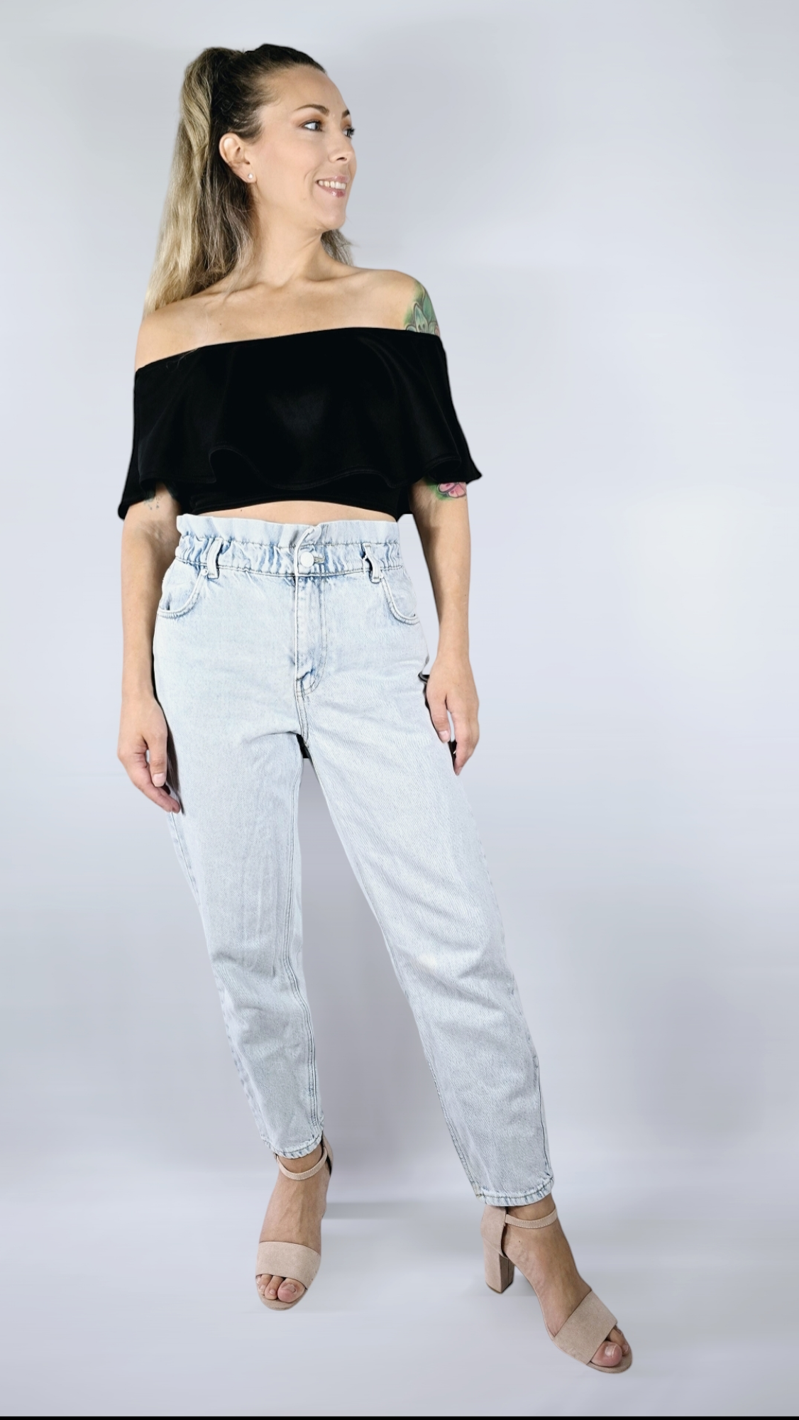 Jeans, Ljusblå/Stentvättad, S