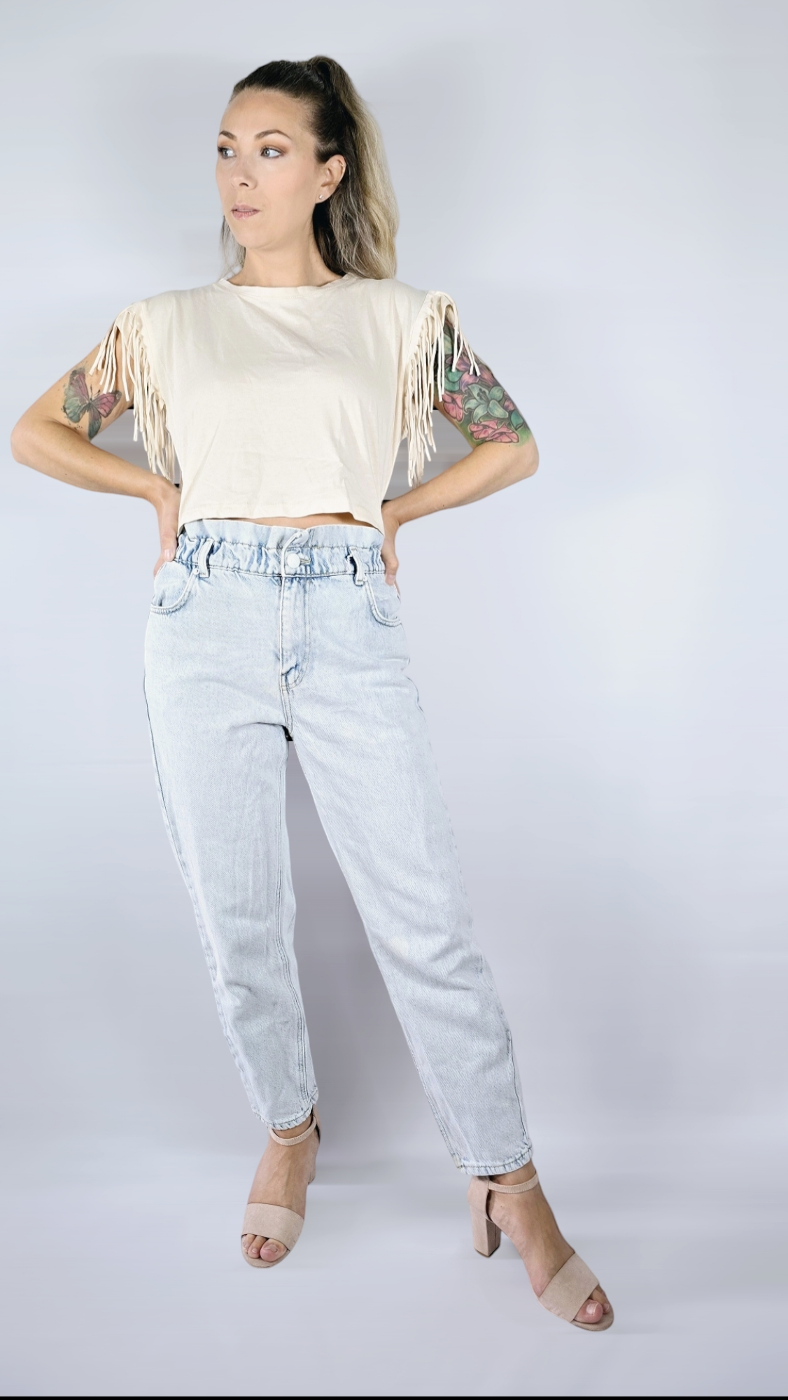 Jeans, Ljusblå/Stentvättad, S