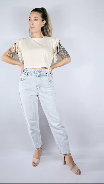 Jeans, Ljusblå/Stentvättad, S