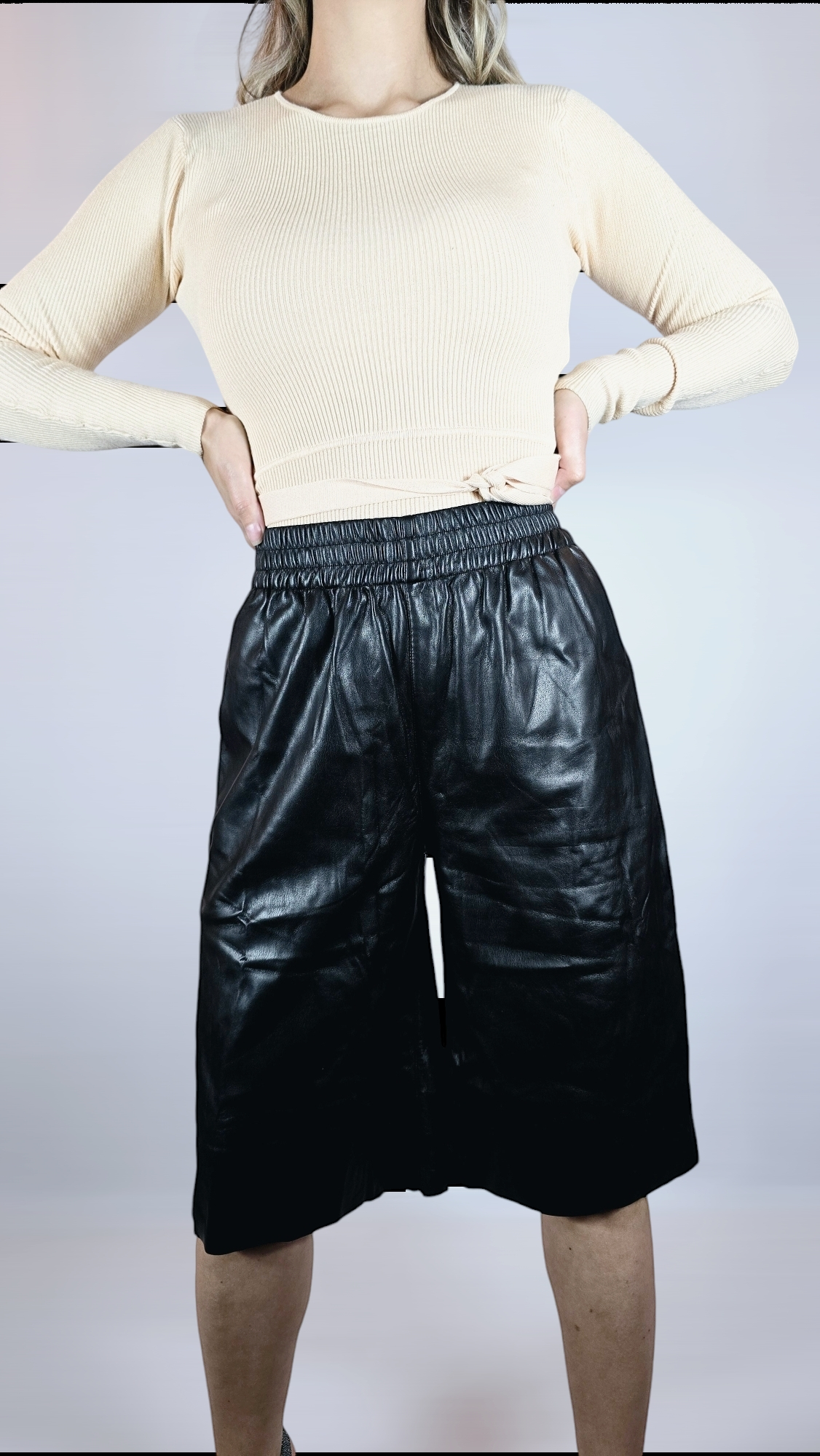 Shorts "skinn", Svart, 34