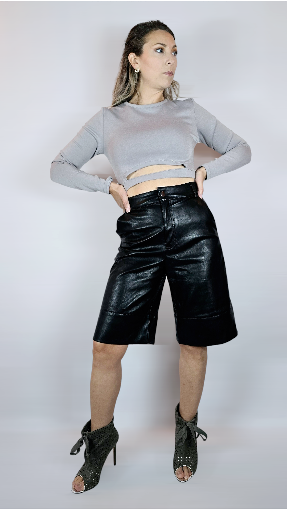 Shorts, "skinn", Svart, 34