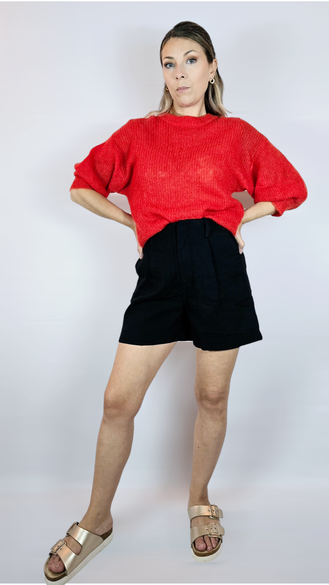 Tröja kort ärm, Röd, S