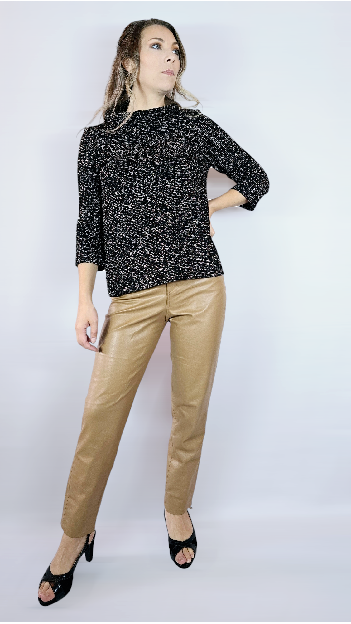 Tröja, Svart/Rosa/Vit, XS