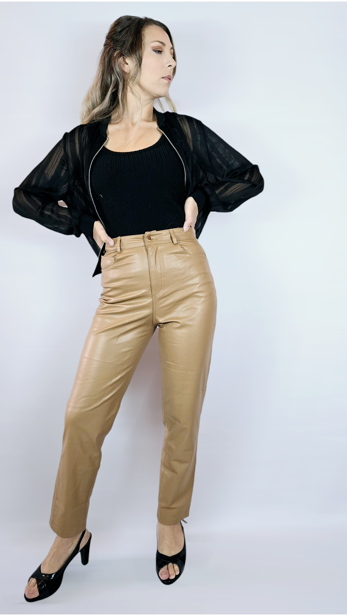 Byxor "skinn", Brun, 34