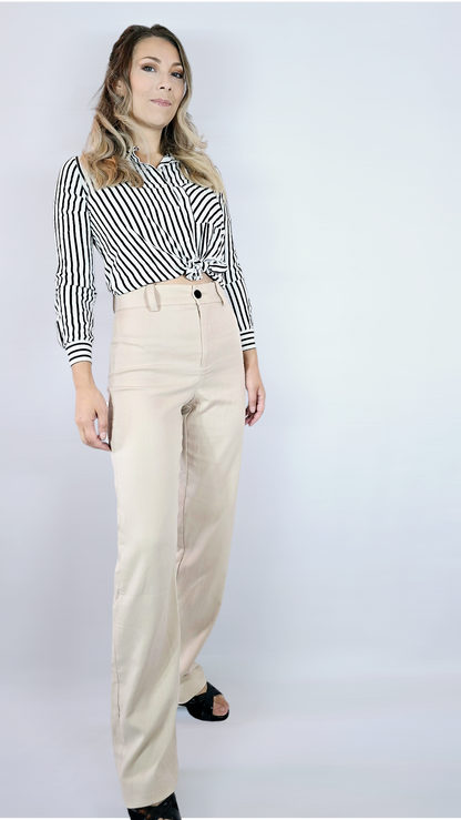 Skjorta, Svart/Vit randig, XS