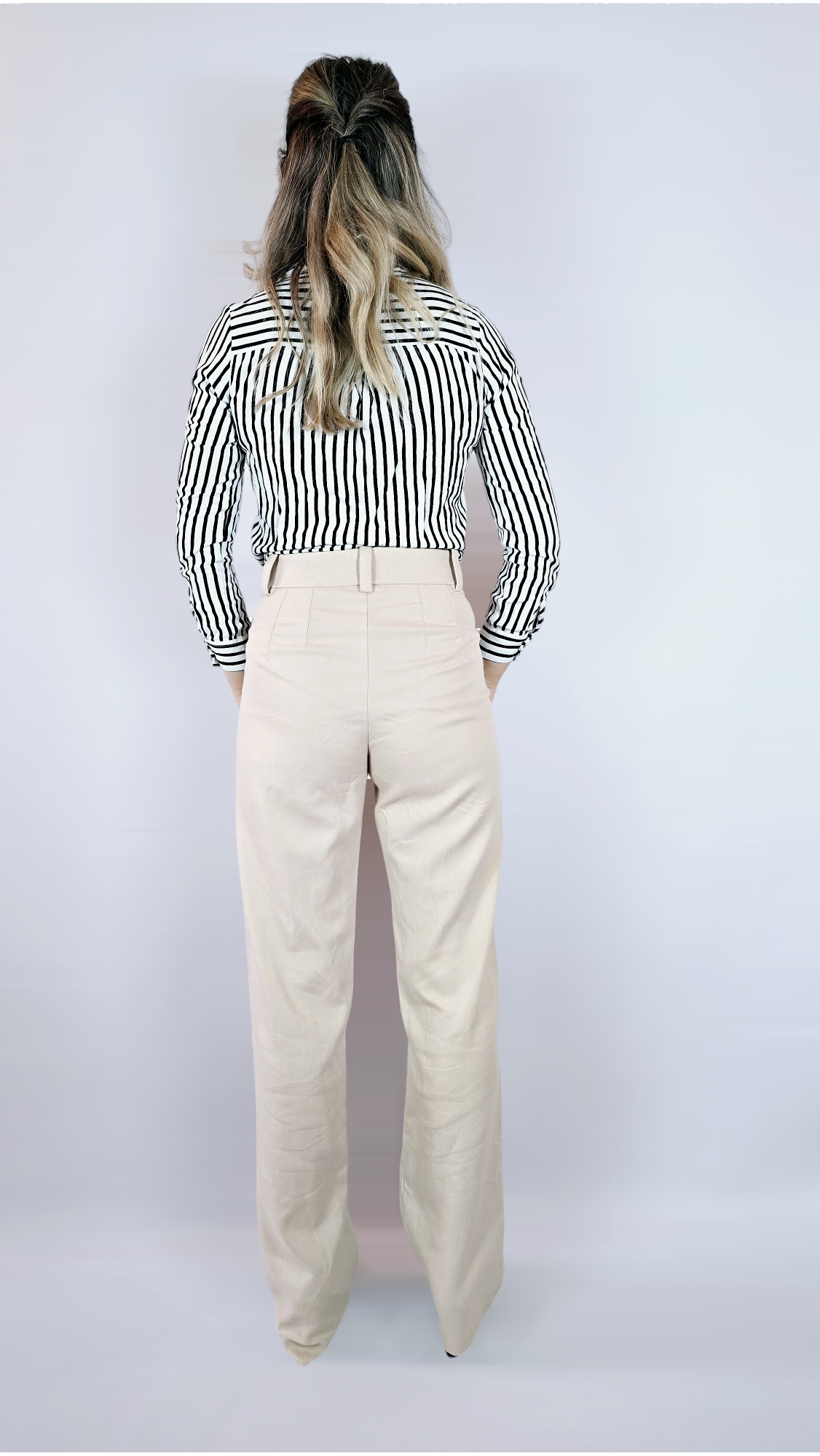 Skjorta, Svart/Vit randig, XS