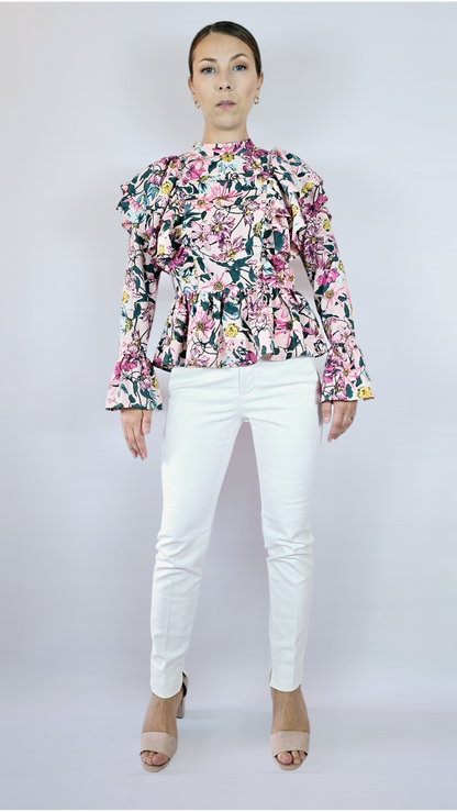 Blus, Rosa Blommig, 34