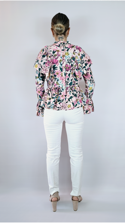 Blus, Rosa Blommig, 34