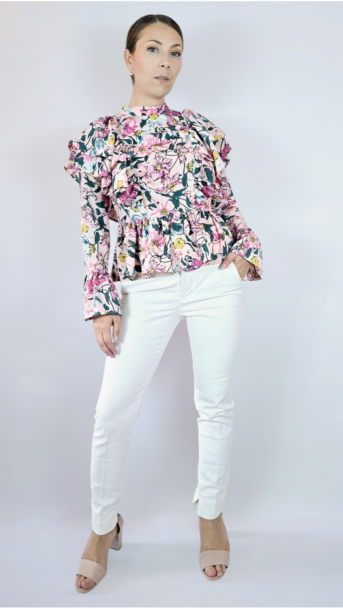 Blus, Rosa Blommig, 34