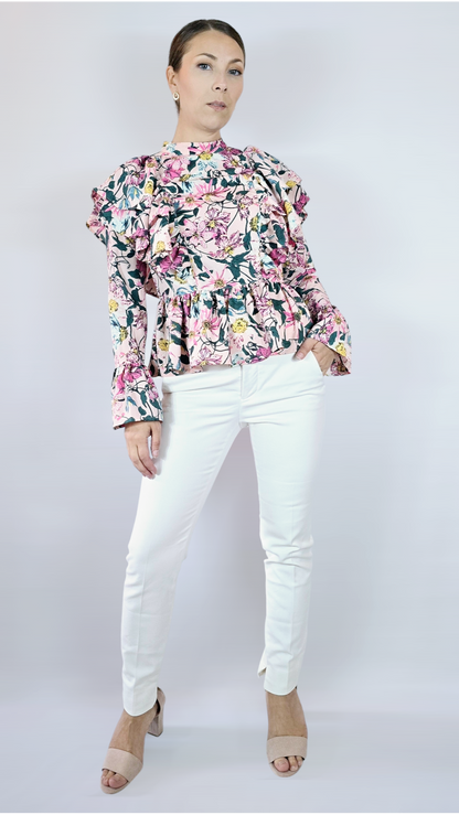 Blus, Rosa Blommig, 34