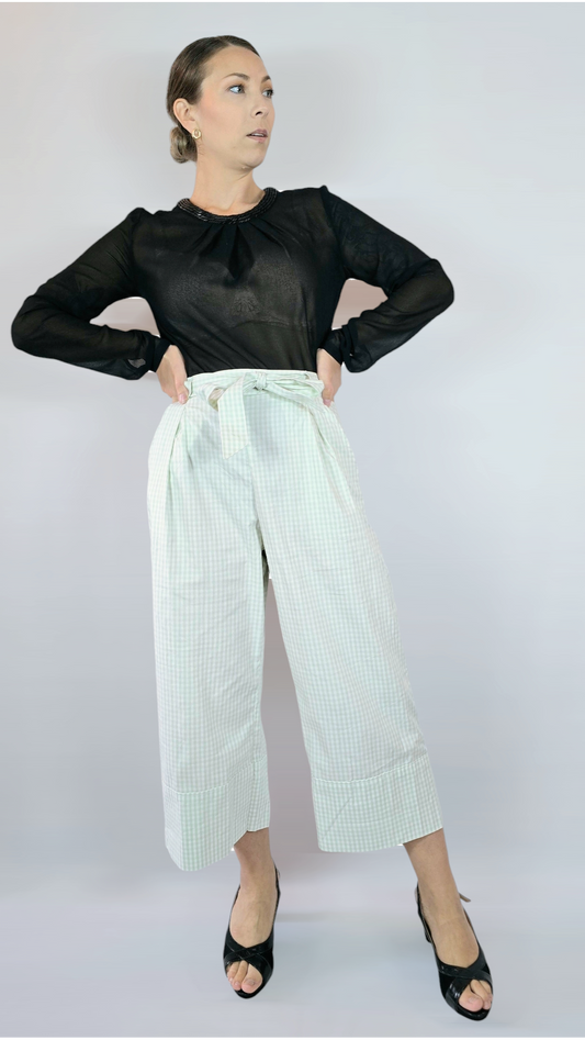 Byxor, Grön/Vit, XS