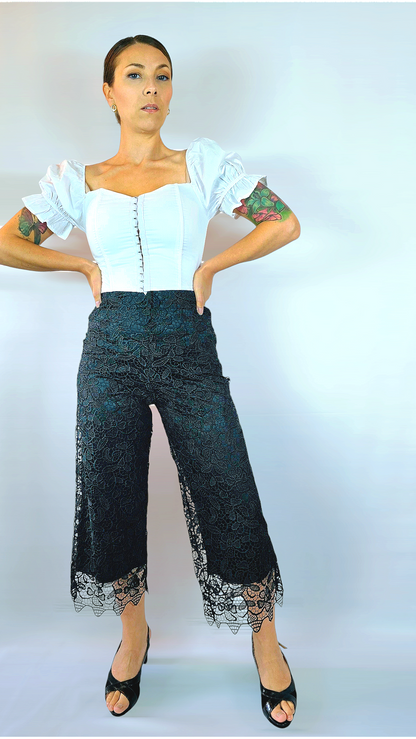 Byxor spets, Svart, 34