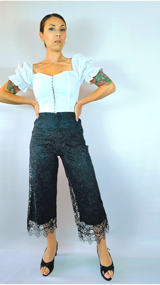 Byxor spets, Svart, 34