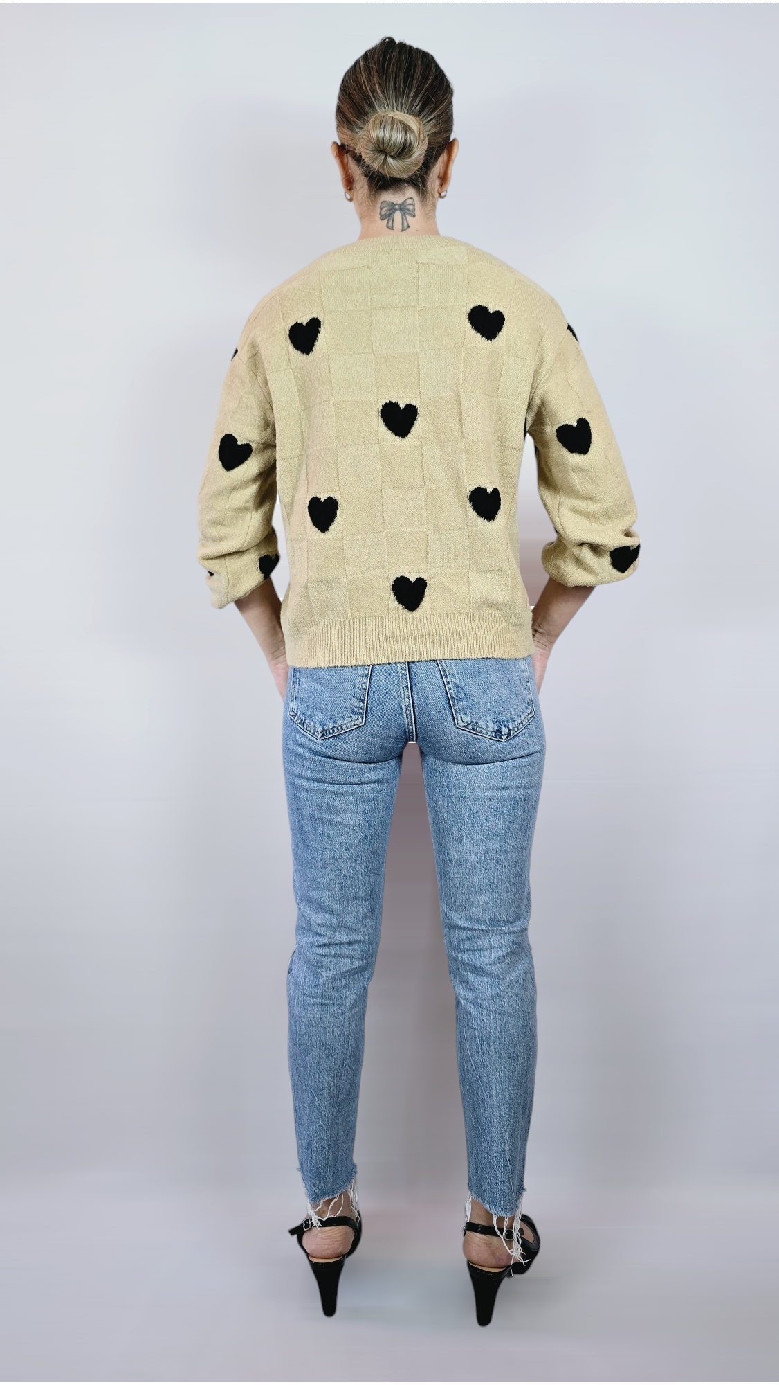 Tröja, Beige/Svart, XS